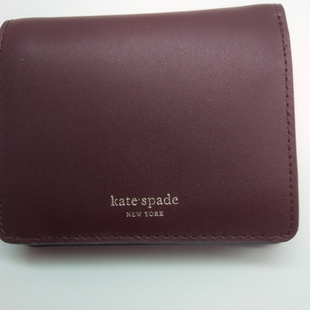 Kate Spade New Burgundy Small Bi-Fold Wallet - Picture 3 of 4
